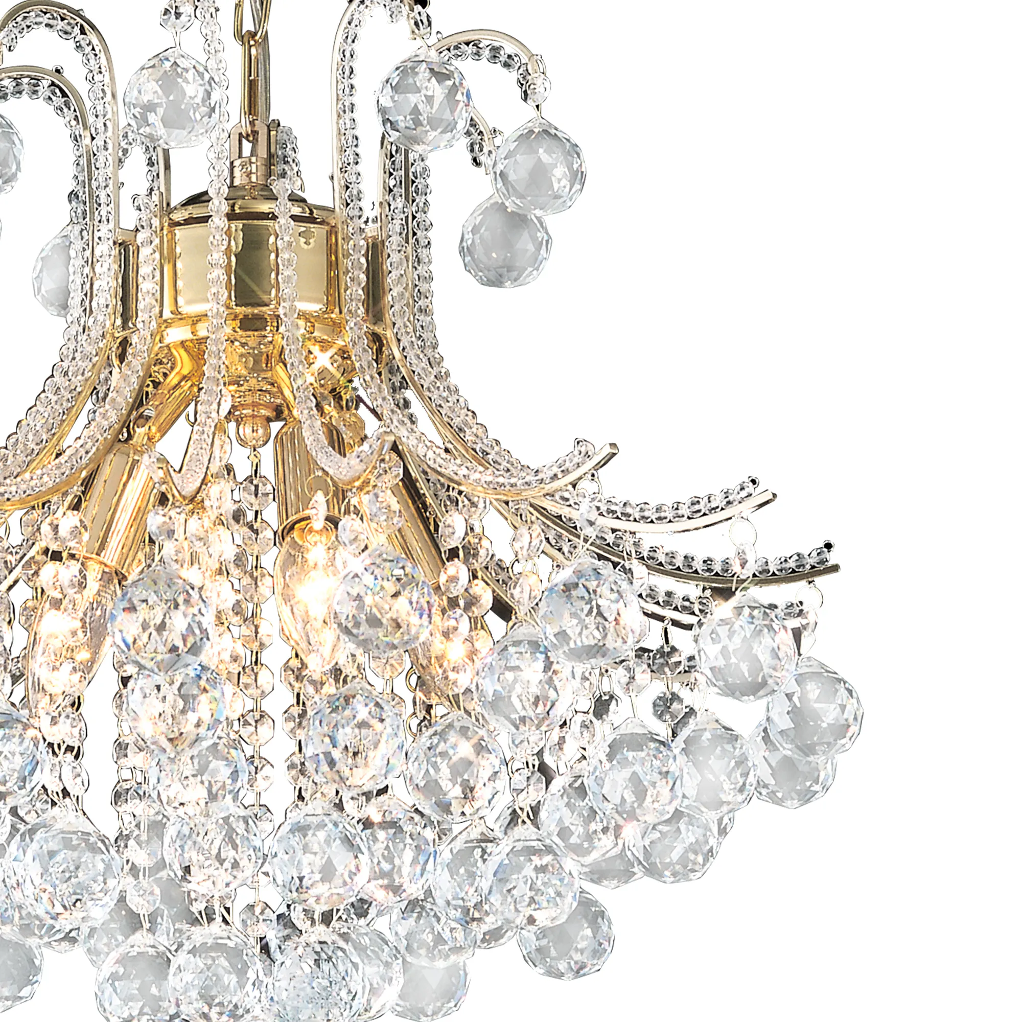 Bask Crystal Chandelier 4 Light French Gold IL30216/BA  Diyas Bask